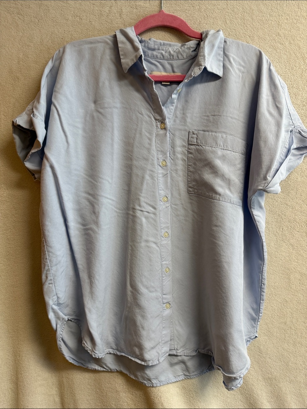 LOFT Pale Blue Women's Casual Button-Down Shirt